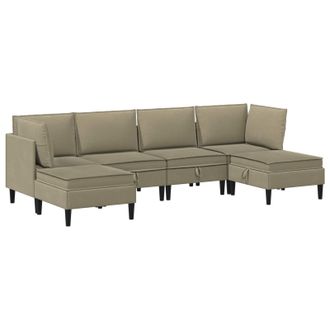 vidaXL Juego De Muebles De Sal&oacute;n 6 Uds. Caqui Tela Vidaxl