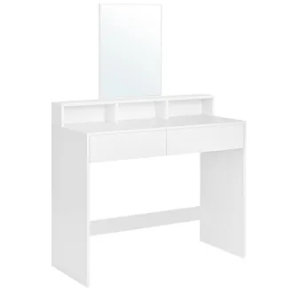 Vasagle Parrucchiere 2 Cassetti E 3 Piccoli Scomparti Con Specchio - H140 Cm