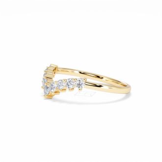 The Diamond Store 0.50ct Lab Diamond Wishbone Ring H/Si Quality in 9K Yellow Gold