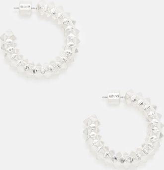 AllSaints Womens Brass Jaya Studded Hoop Earrings, Size: One Size