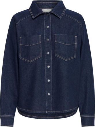 Ichi Blouses & Shirts - Dames - Spijkeroverhemden - Blauw - S - Denim - Overhemden