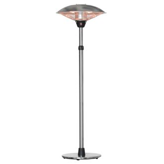 OUTSUNNY Calefactor De Pie Exterior 1200/1800/3000w Estufa Infrarrojos De 3 Niveles De Calor Altura Ajustable Protecci&oacute;n Ip44 Aluminio &Oslash;58,5x160-200cm