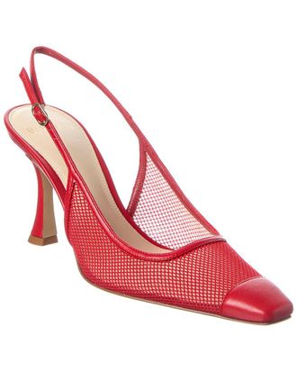 Alexandre Birman Olivia 85 Mesh & Leather Slingback Pump