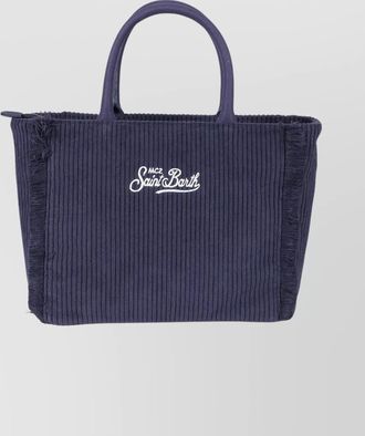 MC2 Saint Barth textured tote bag fringed edges