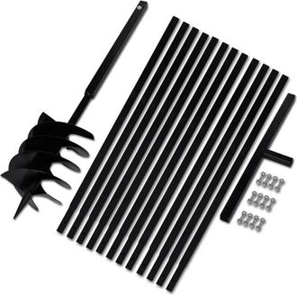 vidaXL Taladro De Tierra Con Mango 200 Mm Con Tubo De Extensi&oacute;n 13 M Acero Vidaxl