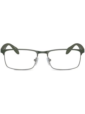 Emporio Armani rectangle frame glasses - Green