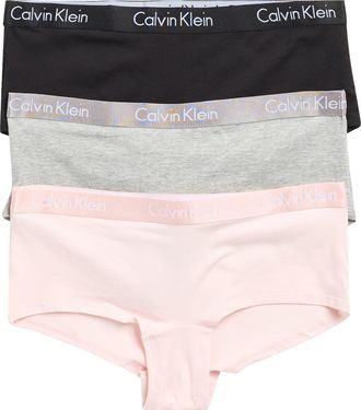 Calvin Klein Motive Cotton Boyshorts - Pack of 3 in P7A/Ub1/2Nt at Nordstrom Rack, Size Medium
