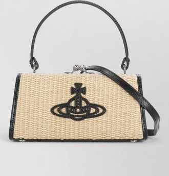 Vivienne Westwood rectangular clutch bag woven texture handle