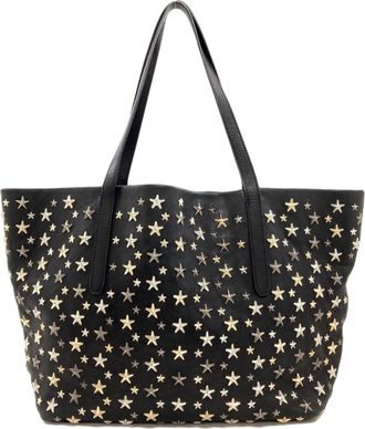 Jimmy Choo London Black Leather Tote Bag (Pre-Owned)