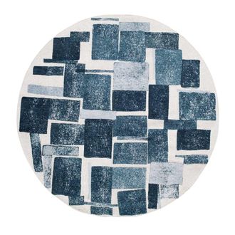 Louis De Poortere Alfombra de poli&eacute;ster azul, 140x140 cm