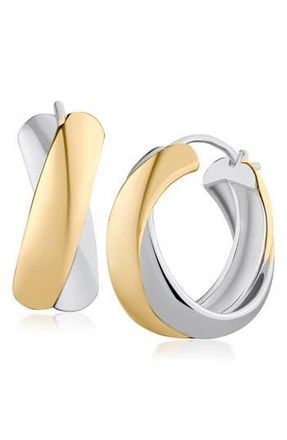 Jardin Ribbon Two-Tone Crisscross Hoop Earrings in Gold/Silver at Nordstrom Rack