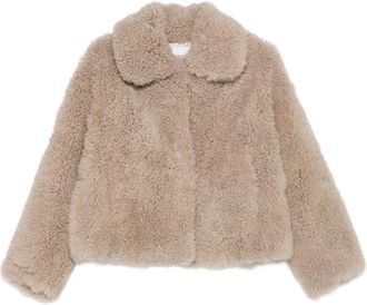 Yves Salomon teddy-collared jacket - Neutrals