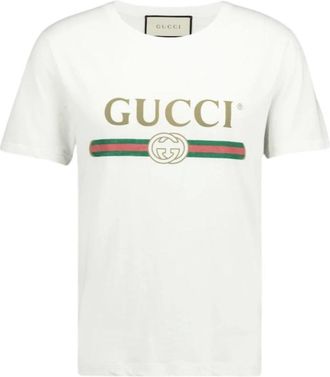 Gucci T-Shirts, male, White, XL, Classic Interlock Logo Printed T-Shirt