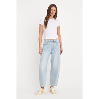 Good American Womens Vintage Barrel Ankle Jeans | Indigo, Size 15 Plus | Good American by Khlo&Egrave; Kardashian