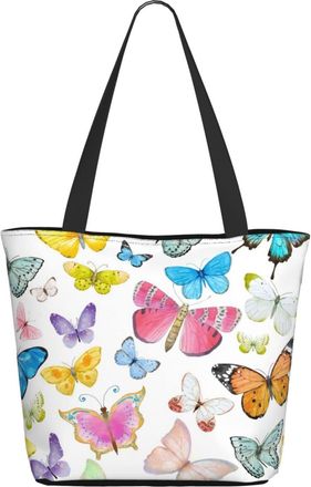 AOOEDM Color Painting Butterfly Ladies Shopping Bag 13x11x7in.The Perfect ValentineS Day Gift.It Is The Best ValentineS Day Gift For Mom, Daughter, Wife,Etc
