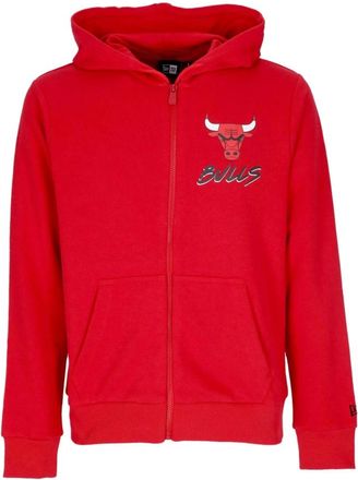 New Era Chicago Bulls Zip Hoodie Rood - Heren - Vesten met rits - Rood - S - Katoen - Hoodies & sweatvesten