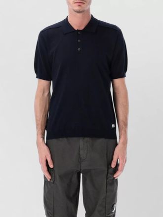 C.P. Company short sleeve polo knit ribbed cuffs
