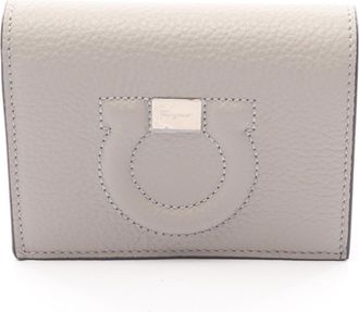 Ferragamo Gray Leather Wallet (Bi-Fold) (Pre-Owned)