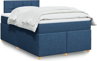 vidaXL Cama Box Spring Con Colch&oacute;n Tela Azul 120x200 Cm Vidaxl