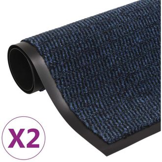 vidaXL vidaXL Tappeti Antipolvere 2 pz Rettangolari Trapuntati 120x180cm Blu