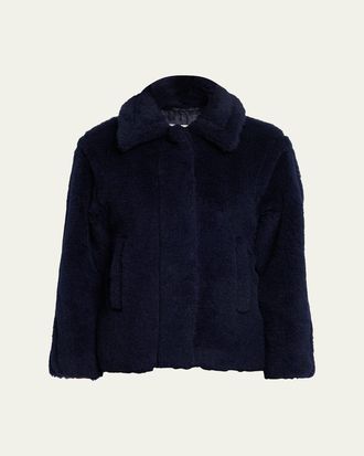 Max Mara Fuggito Alpaca, Virgin Wool & Silk Blend Teddy Coat
