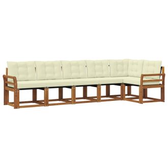 vidaXL Conjunto De Sof&aacute;s De Exterior Con Coj&iacute;n 6 Pcs Natural Y Crema Vidaxl