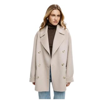 Cesare Gaspari Cashmere Tailored Coat - Dames - Mantel - Beige - L - Wol - Jassen