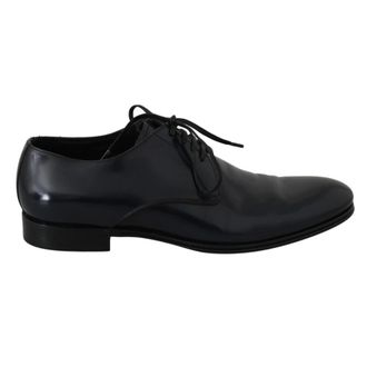 Dolce & Gabbana Elegante donkerblauwe leren Derby-schoenen - Heren - Nette schoenen - Blauw - 39 EU - Leer - Schoenen