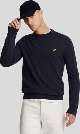 Lyle & Scott Lambswool Blend Crew Neck Sweater in Dark Navy Marl at Nordstrom, Size Xx-Large