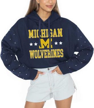 Gameday Couture Womens Gameday Couture Navy Michigan Wolverines Cant Lose Rhinestone Cropped Pullover Hoodie at Nordstrom, Size Xx-Large