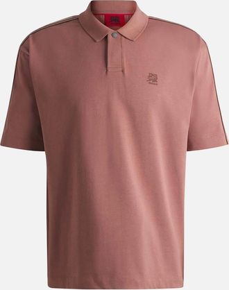 HUGO BOSS Mens HUGO X RB Branded Tape Polo Shirt - Pink - Size: 38