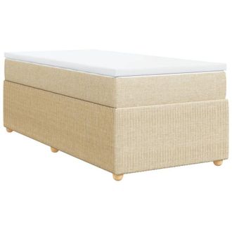 vidaXL Cama Box Spring Con Colch&oacute;n Tela Color Crema 80x200 Cm Vidaxl