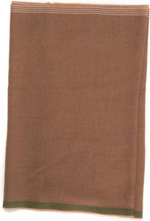 Fay Wol Kasjmier Sjaal met Contrastdetails - Heren - Wintersjaals - Bruin - ONE Size - Wol - Accessoires