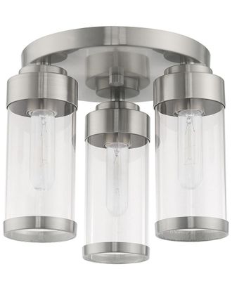 Livex Lighting Livex Hillcrest 3 Light Brushed Nickel Ceiling Mount