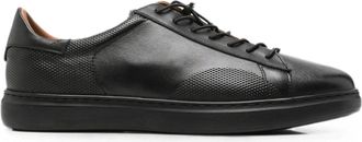 Alberto Gozzi Black Textured Panels Wedge Leather Sneakers
