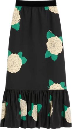 Valentino Garavani Midi Rok - Dames - Midirokken - Zwart - XL - Leer - Rokken