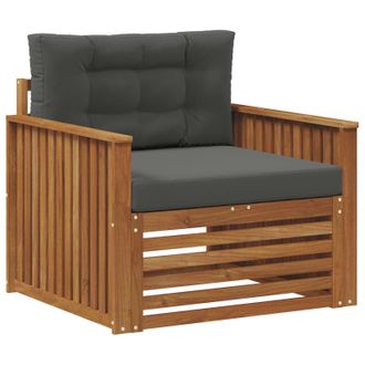 vidaXL Sof&aacute; De Exterior Madera De Acacia S&oacute;lida Y Poli&eacute;ster Vidaxl
