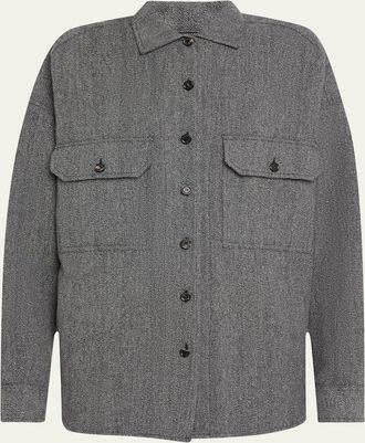 Loro Piana Darby Button Down Wool Cashmere Overshirt