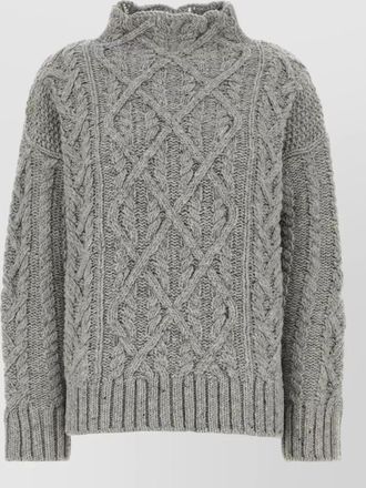 Jil Sander wool sweater high neck cable knit