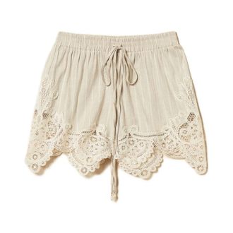 Twinset Short Shorts, female, Beige, Size: S UB Shorts
