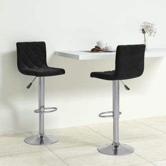 vidaXL Taburetes De Cocina 2 Unidades Terciopelo Negro Vidaxl