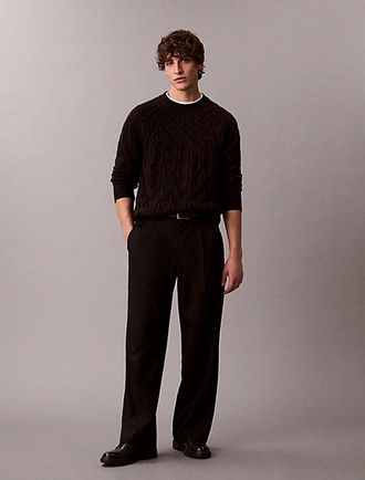 Calvin Klein Kabelgebreide Trui Van Gemengde