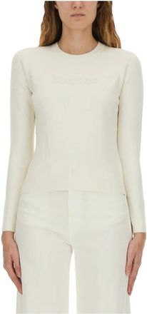 Max Mara Long Sleeve Top - Dames - Longsleeves - Beige - XS - Wol - Tops