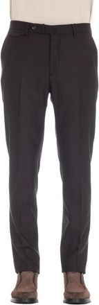 Tagliatore Slim Fit Flanellen Broek - Heren - Nette broeken - Bruin - 2XL - Wol - Broeken