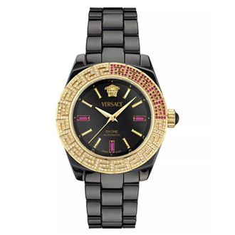 Versace DV One Automatic Diamond Black Dial Watch VE6B00623
