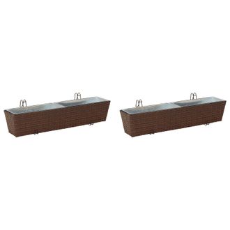 vidaXL Barandilla 2 Pcs 80 X 17 X 17 Cm Metal Vidaxl