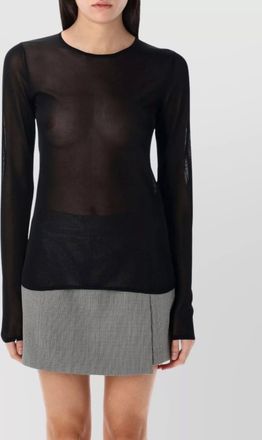 Golden Goose sheer round neck long sleeve top