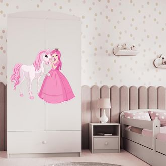 Les Tendances Les Tendances - Armario 2 Puertas 1 Caj&oacute;n Kocot Kids Babydream La Princesa Y El Caballo - Blanco