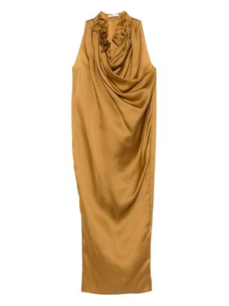 Khaite draped maxi dress - women - Silk - 4 - Yellow
