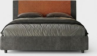 Itamoby Cama Doble 160x190 Con Contenedor De Tela Rosal Norris Labirinto - Naranja